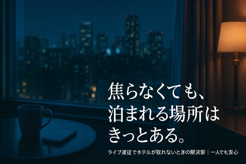 ライブ遠征でホテルが取れないときの解決策｜一人でも安心な宿泊ガイド